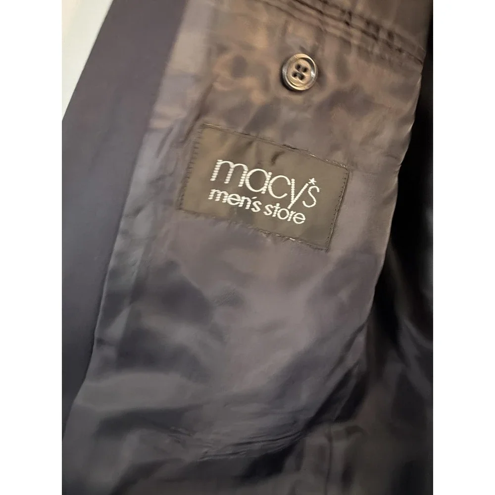 Michael Michael Kors Blazer Sport Coat Mens 44L Black Wool Blend Jacket Macy's